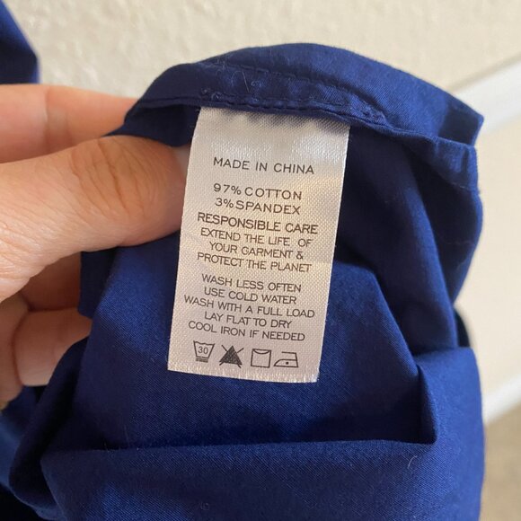 Hill House Ophelia Smocked Dress - Navy Solid Poplin Size S - Picture 8 of 8